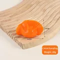 Orange carrot-shaped dumpling model keychain with realistic food texture and PVC material - Carrot Dumpling - No Clip