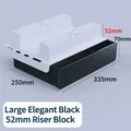 Large elegant black under-desk drawer storage box with 52mm riser blocks and dimensions - Matte Black / 52mm Riser / Large