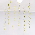 Shiny gold PVC swirl hanging decorations for Christmas and festive ceiling party decor - Single Swirl 6 Pcs / Grass Green