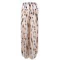 Schicke High-Waist Weitbein-Schwimmhose mit abstraktem Tiermuster und Seitenschlitz - S / Hell Gestreifte Hose