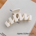 Creamy white large matte claw clip for thick hair, geometric square design 11.5cm length - Matte N-Shape White-11.5cm