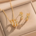 Luxurious gold snake jewelry set with sparkling crystals in a premium gift box - Gold Jewelry Set (8851)