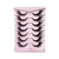7 paires de faux cils œil de renard avec bande noire dans un plateau rose - 7 Paires Plateau Rose (XF6)