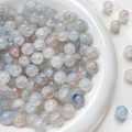Detalle macro de cuentas de vidrio de 10 mm efecto hielo para creación de joyería DIY - 4# 10mm Mezcla Azul Marrón Blanco (10 Piezas)