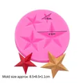 Stampo in silicone rosa a forma di stelle per decorazioni torte, 8,5x8,5x1,1cm - 4 Stelle / Rosa