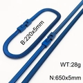 Blue stainless steel snake chain jewelry set with 5mm flat necklace and bracelet - Snake Chain Set (KS203508-KFC) / Necklace And Bracelet / Blue