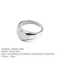 Minimalistischer Herz-Siegelring aus poliertem Edelstahl in Silber mit 12mm Breite - US8 / Silber Herz Flach Stil (TR18940-钢色) / Silber