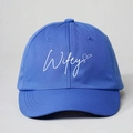 Royal blue baseball cap featuring white Wifey embroidery and heart detail on front - Royal Blue