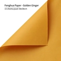 Waterproof Fenghua flower wrapping paper in Golden Ginger color, 58x58cm per sheet - 15 Sheets/Pack (58*58cm) / Golden Ginger