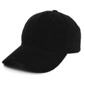 Classic black corduroy baseball cap with a textured 6-panel design and curved brim - 55-60cm (Adjustable) / Black