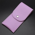 Purple faux leather grooming kit storage case with silver snap button closure - Purple PU Case