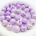 Paarse UV-geplateerde acryl ruitjes kralen voor DIY telefoonkettingen en sieraden - 16mm/Stuk / Paars