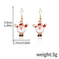 Cartoon Santa Claus enamel earrings with gold hooks measuring 3.8cm in height - Classic Santa Claus (D1091)