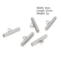 Pasadores de tubo de acero inoxidable pulido para joyería DIY de 3mm x 21mm - Estilo 4 - Dorado