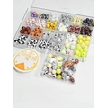 400pcs acrylic sports ball beads set with storage box and elastic cord for DIY jewelry - 400Pcs 24 Grids Set Box With Elastic Cord
