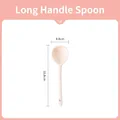 White minimalist ceramic long handle spoon with 16.8cm length and 4.8cm width - Morning Bird / 16.8cm Twisted Spoon