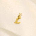 Macro shot of polished gold letter L pendant charm in high-quality stainless steel - Letter-L