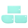 Set of three turquoise food-grade plastic dough scrapers for baking and pastry work - Nordic Green Scraper Set of 3