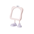 Miroir de maquillage rose cartoon avec support pieds violets et yeux mignons - Rose