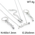 Set gioielli Mama in acciaio inossidabile argento con collana e orecchini eleganti - Argento