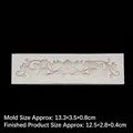 White silicone baroque vine relief mold for DIY cake borders and fondant decoration - 1# Long Vine / Gray