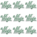 Detail of 9-piece set white and green 'a lil' bougie' letter embroidery patches - Green