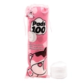 100pcs round cotton pads in pink Di Bear drawstring bag for makeup removal - Plain & Mesh Sides - Pink Chinese Pack / 100Pcs/Pack