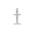 Polished silver stainless steel letter I alphabet pendant with a glossy metallic finish - Steel I