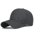 Casquette de baseball gris anthracite pour homme avec patch JFDE et visière incurvée - Gris / Réglable
