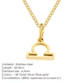 Gold Libra constellation zodiac pendant necklace made of premium durable stainless steel - Libra / Gold