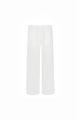 Women's minimalist white low-waisted wide-leg sweatpants with adjustable drawstring waist - S / White