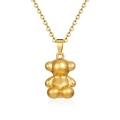 Collana rétro con ciondolo a forma di orso in acciaio inossidabile placcato oro 18K - Oro (MS-285)