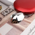 Gepolijste zilveren eivormige haarclip met een minimalistische metalen spiegelafwerking - Zilver