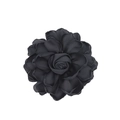 Close-up of black satin fabric rose with multilayered petals for DIY jewelry making - Black