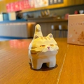 Cartoon wood-carved style cat resin figurine in yellow striped finish for desk decor - Wood Carving Style Standing - Orange Cat