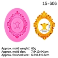 Rosafarbene Barock-Silikonform für Fondant und Ton-Rahmen, Maße ca. 7,9x10,4x1 cm - Stil 2# (15-606) / Rosa