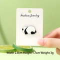 Cute enamel panda brooch in black and white lying position, size 2.8cm by 1.7cm - Lying Down Panda