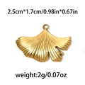 Golden 304 stainless steel ginkgo leaf pendant with hollow design on white background - Small Ginkgo Leaf / Gold