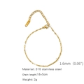 18K gold plated 316 stainless steel chain bracelet 1.6mm width with lobster clasp - Lip Chain Bracelet (ZHSLG07)