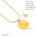 Collana in acciaio inossidabile placcata oro 18k con ciondolo a moneta serpente - Stile Pendente Tondo Con Rilievo a Serpente (ZYG1619+066)
