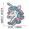 Unicorn embroidered iron-on patch measuring 6.5x5cm with multi-color thread details - Style 18 (Triple Silk Unicorn)