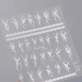 Stickers ongles papillon 3D TL-324 avec perles blanches et dentelle élégante - Style Papillon Blanc avec Perle (TL-324)