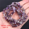 Natural purple amethyst irregular gravel beads for DIY jewelry making 32 inches strand - 32 Inches/Strand / 5-8mm Chip Beads