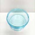Light blue circular plastic storage box with transparent lid for organizing small items - Round / Blue