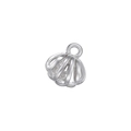 Detailed view of silver hollow-out shell pendant with micro-pave cubic zirconia accents - White Gold Shell