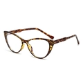 Klassieke cat-eye brilmontuur in schildpadmotief met blauw licht filter voor dames - Schildpad Frame Heldere Lens / Tortoise