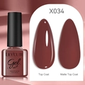 LILY'CUTE 7ml UV LED gel polish color X034 in both glossy top coat and matte finish effects - Red (34)
