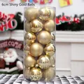 Golden 6cm Christmas ornaments with shiny, matte and glitter finishes in a clear tub - Gold Mixed Style / 6cm