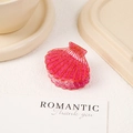 Sparkly pink shell-shaped hair claw clip with glitter finish for women's hair styling - Rose Pink with Logo