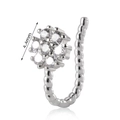 Silver flower faux nose ring with sparkling CZ crystals and twisted rope design - Twisted Rhinestone